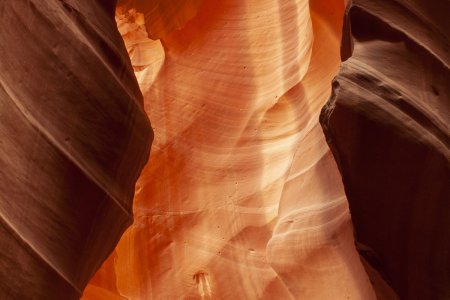 Soms geeft het licht een speciaal effect aan een deel van de canyon